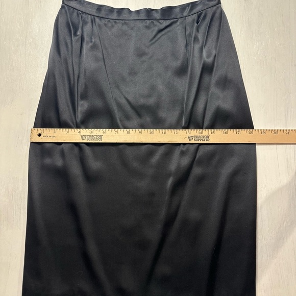 Vintage 80s 100% Silk Skirt Suit Set Black & White Floral Size 12 Korean Made - Picture 14 of 16